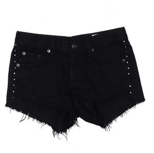 Rag & Bone black daisy dukes shorts size 26 raw hem